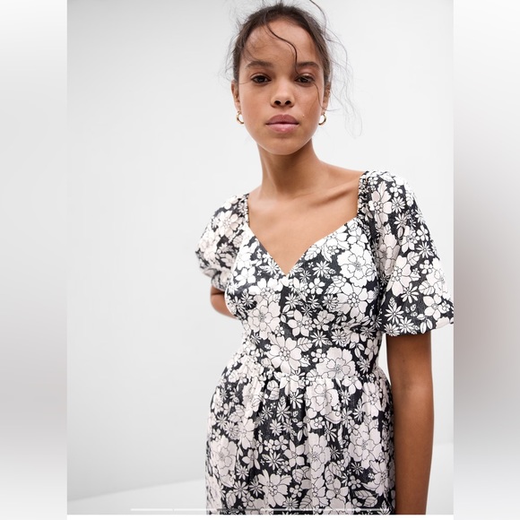 SALE!! NWT Gap Puffed sleeved floral midi dress - Picture 3 of 4